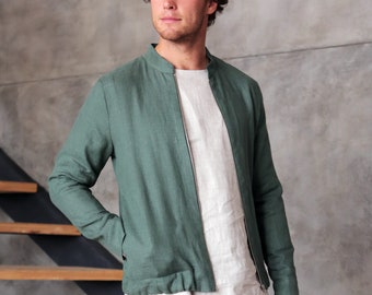 【COSYHARU】Linen bomber summer jacket Linen Bomber Summer Jacket - COSYHARU | 60% - Asian Fashion