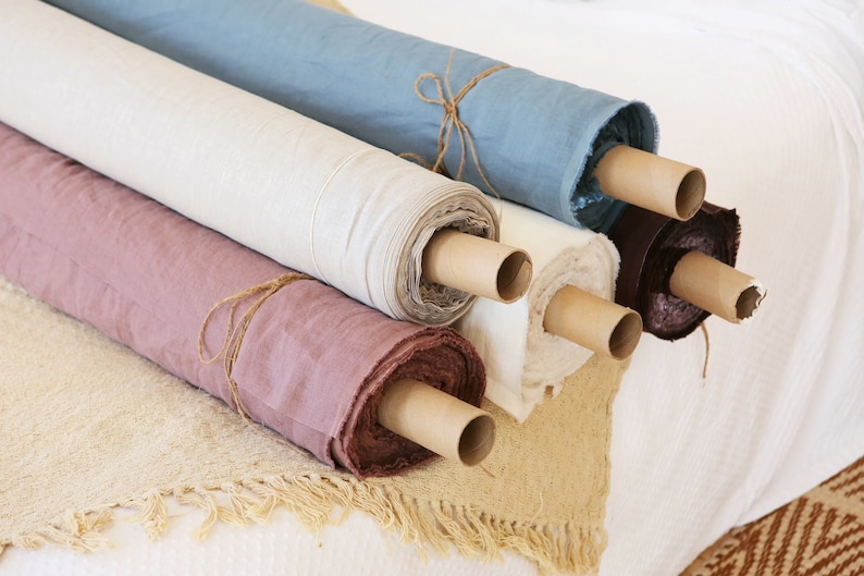Natural linen fabric by the yard / meter. 100% linen fabric. Oeko-tex standard 100 certified. image 3
