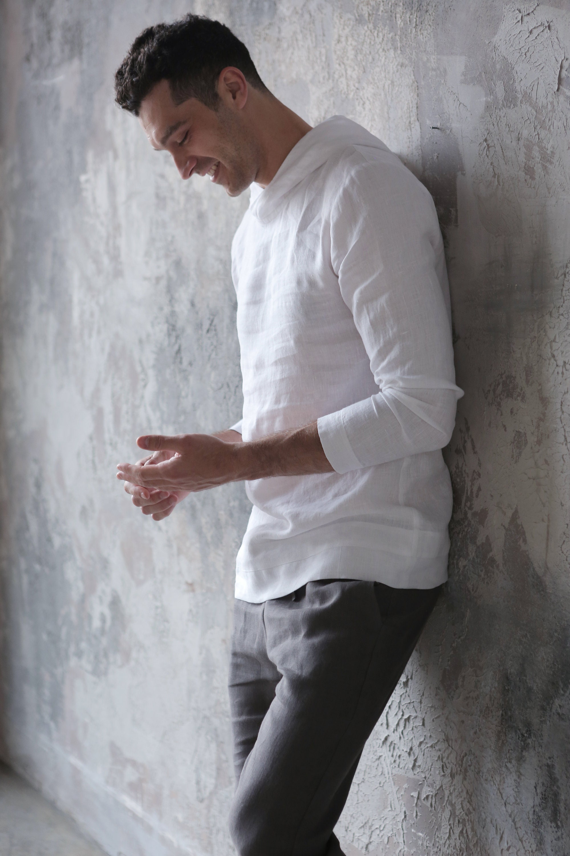 Beach Gift Sweatshirt, Flax Style White for Shirt Men, Linen Hoodie Shirt, for Hoodie,linen Loungewear, - Linen Mens Him, Shirt Menshirt, Etsy