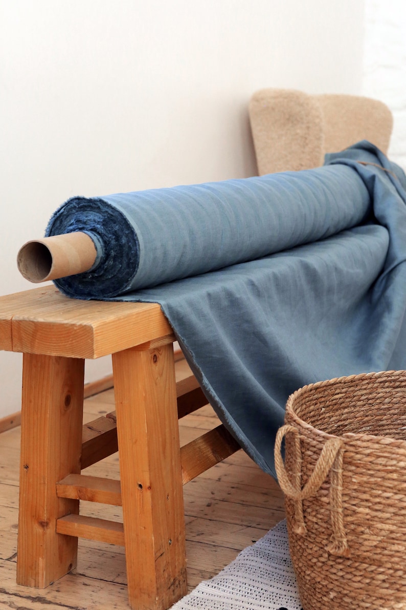 Natural linen fabric by the yard / meter. 100% linen fabric. Oeko-tex standard 100 certified. image 7