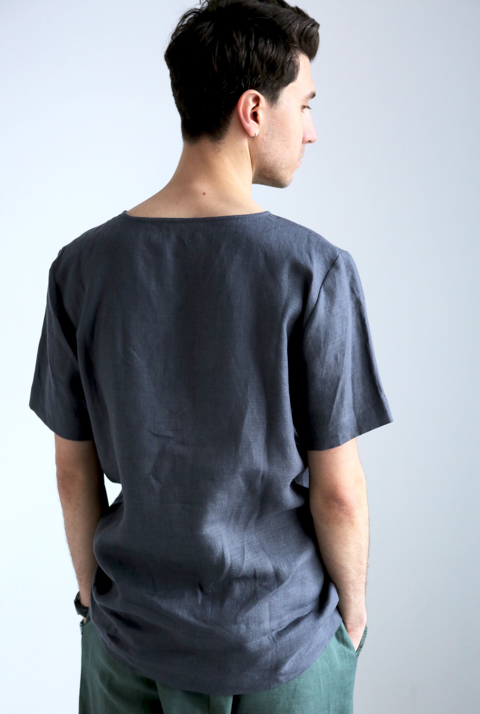 Mens linen tshirt Basic tshirt Shirt for men Stylish Etsy