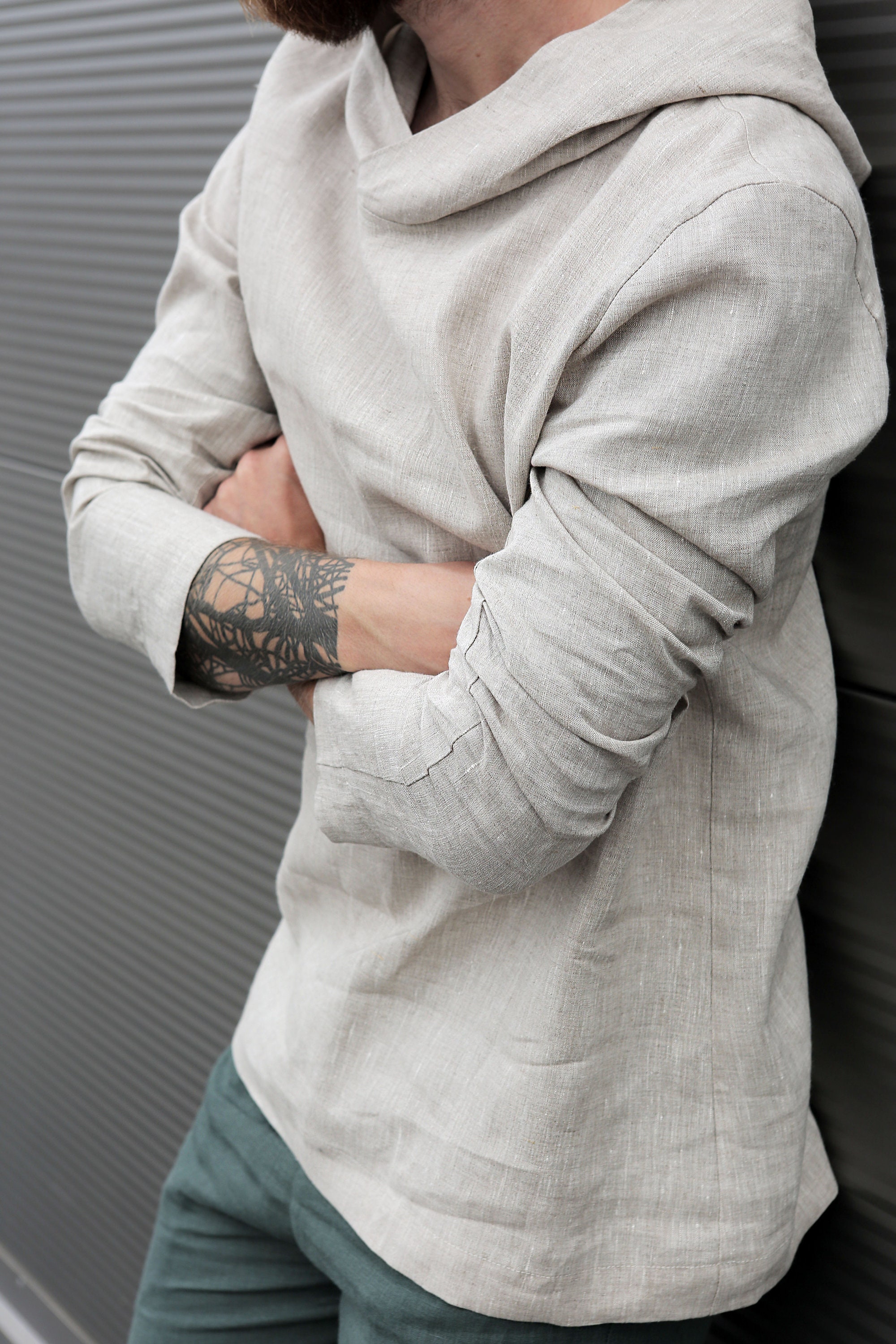 Mens Linen Hoodie Summer Hoodie Linen Tshirt Shirt for Etsy