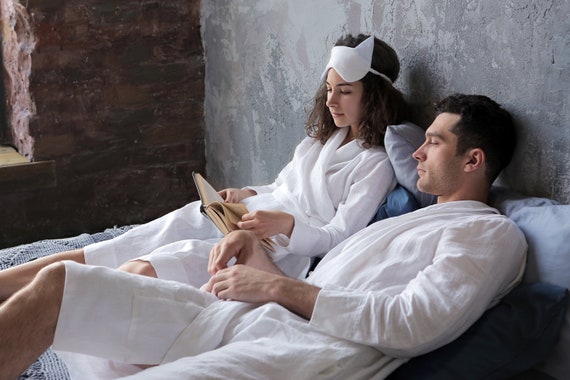 White Linen Bathrobes, Linen Gown, Wedding Bathrobe, Natural Bathrobe, Flax  Dress, Wedding Set, White Robe, Linen Loungewear - Etsy