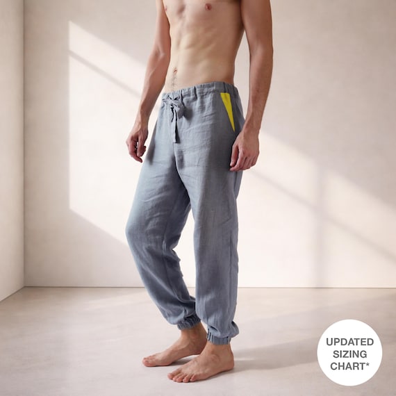 Men's Linen Jogger Pants With Elastic Cuffs MOUNTAIN ASH — Light