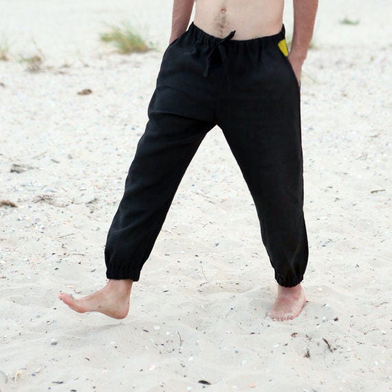 mens linen beach pants