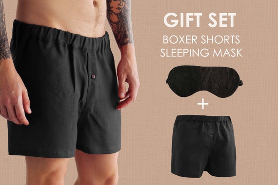 Gift SET of Mens linen underwear, Boxer shorts, Summer shorts