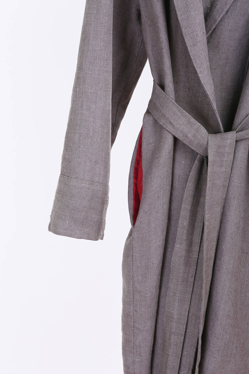 Natural Linen Robe Natural Loungewear Natural Bathrobe Linen Etsy