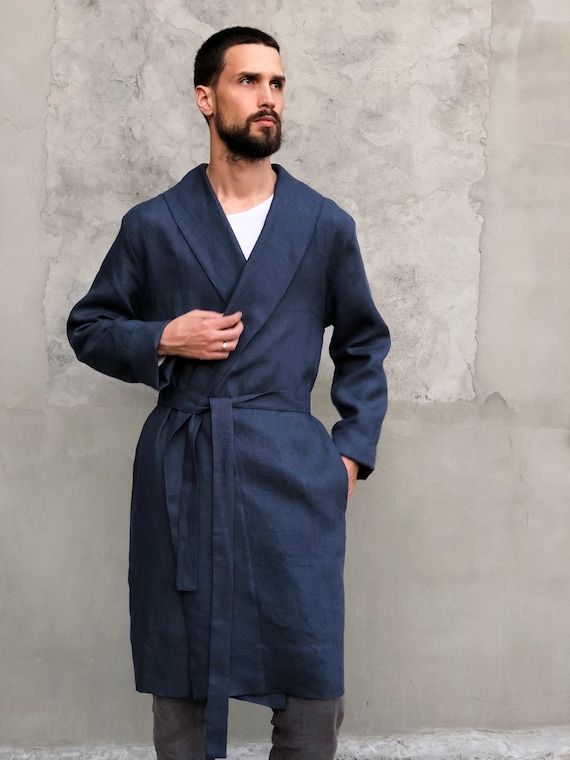 Men's Dressing Gown Navy Blue Size XL New!!! MIOMARE | eBay