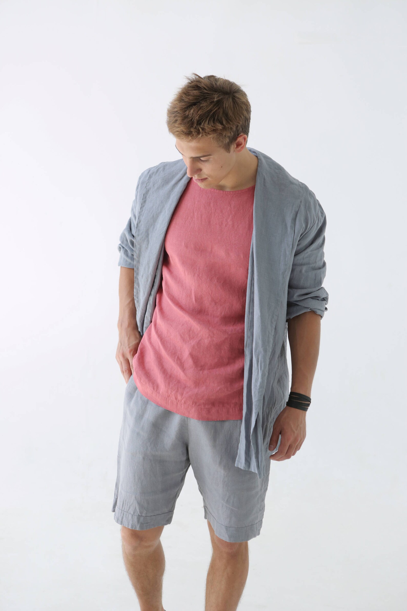 Linen Jacket Summer Cardigan Grey Cardigan for Men Linen Etsy