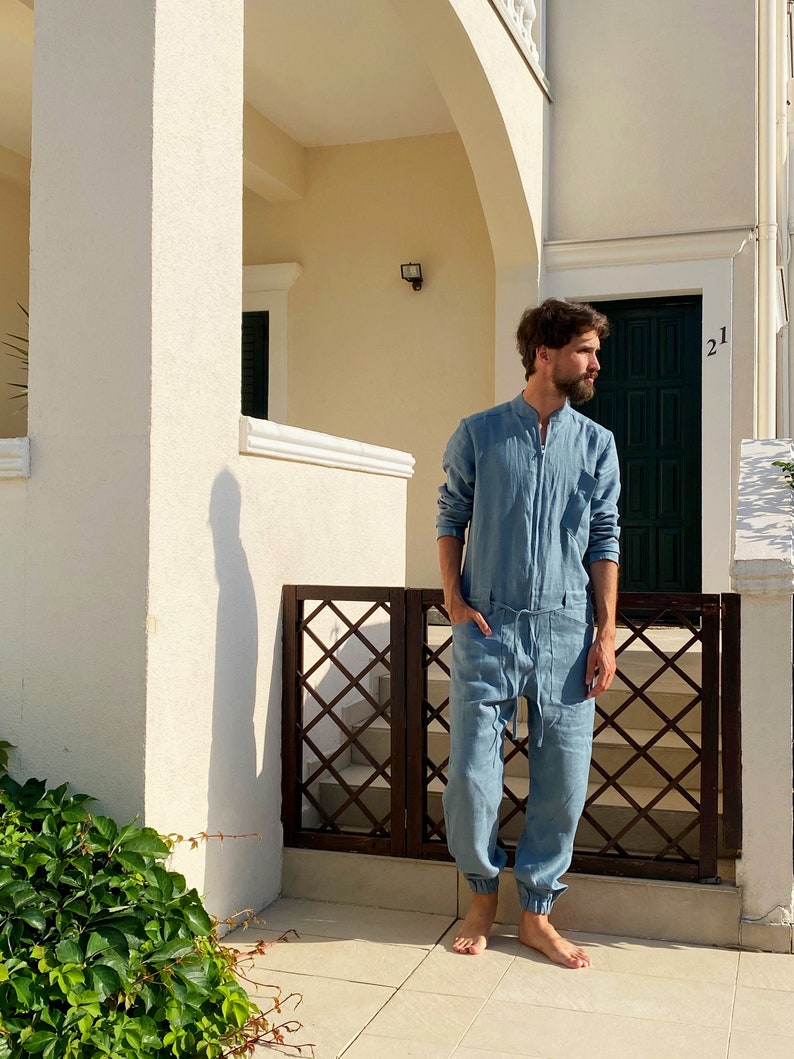Mens Linen Jumpsuit Mens Overall Mens Romper Jumpsuit for Etsy Canada