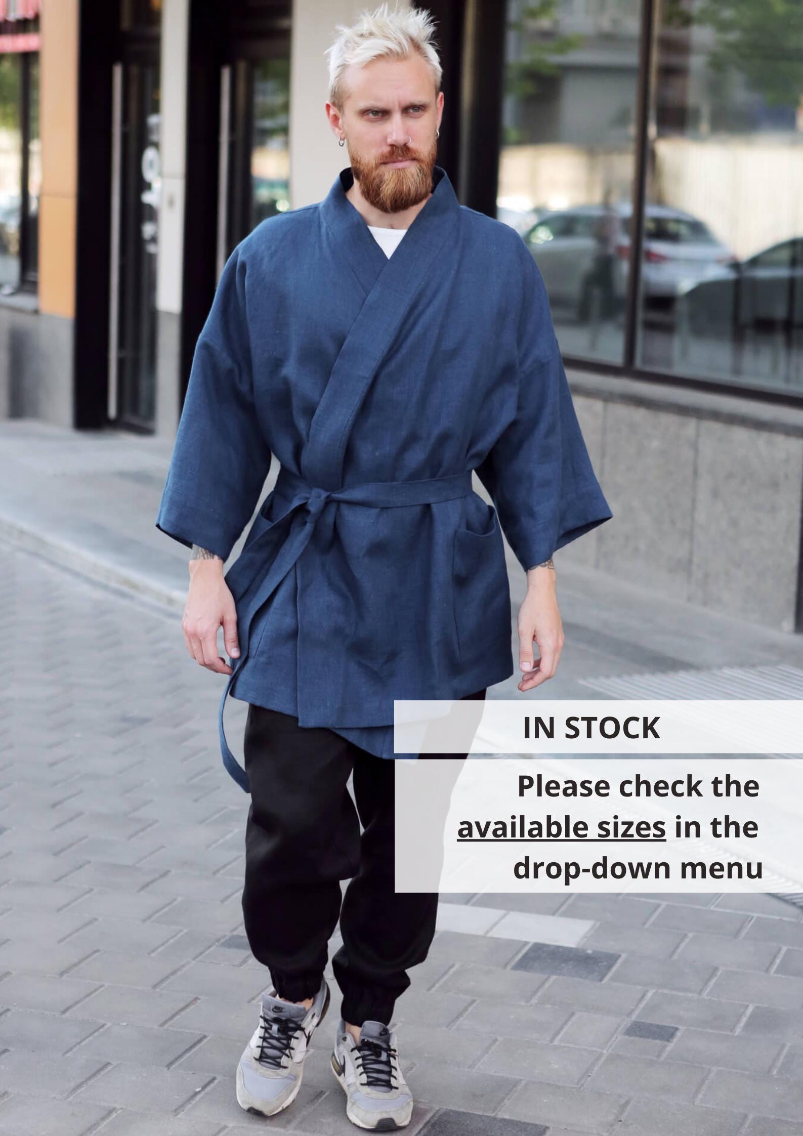 Blue White Kimono Etsy Ireland
