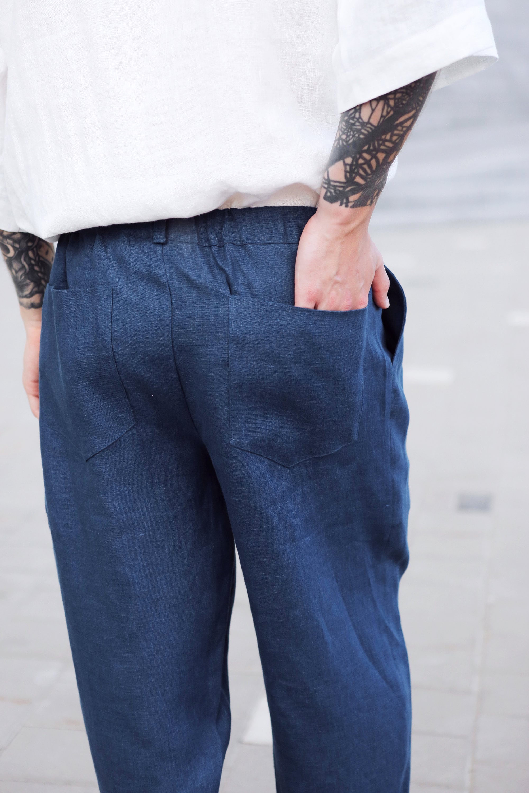 Mens Linen Pants With Pleats Linen Joggers Mens Trousers - Etsy
