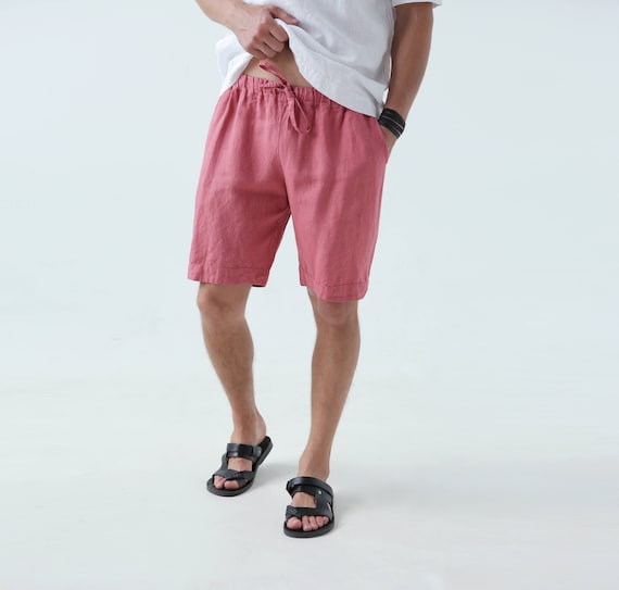 Mens Linen Shorts 2019 Casual Retro Ethnic Beach Shorts Comfy Summer Fashion Breathable Loose Shorts 