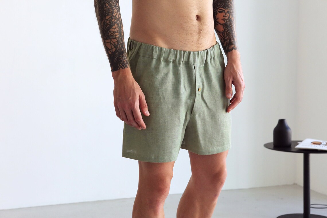Mens Linen Underwear Gift for Him Boxer for Men Mans Etsy