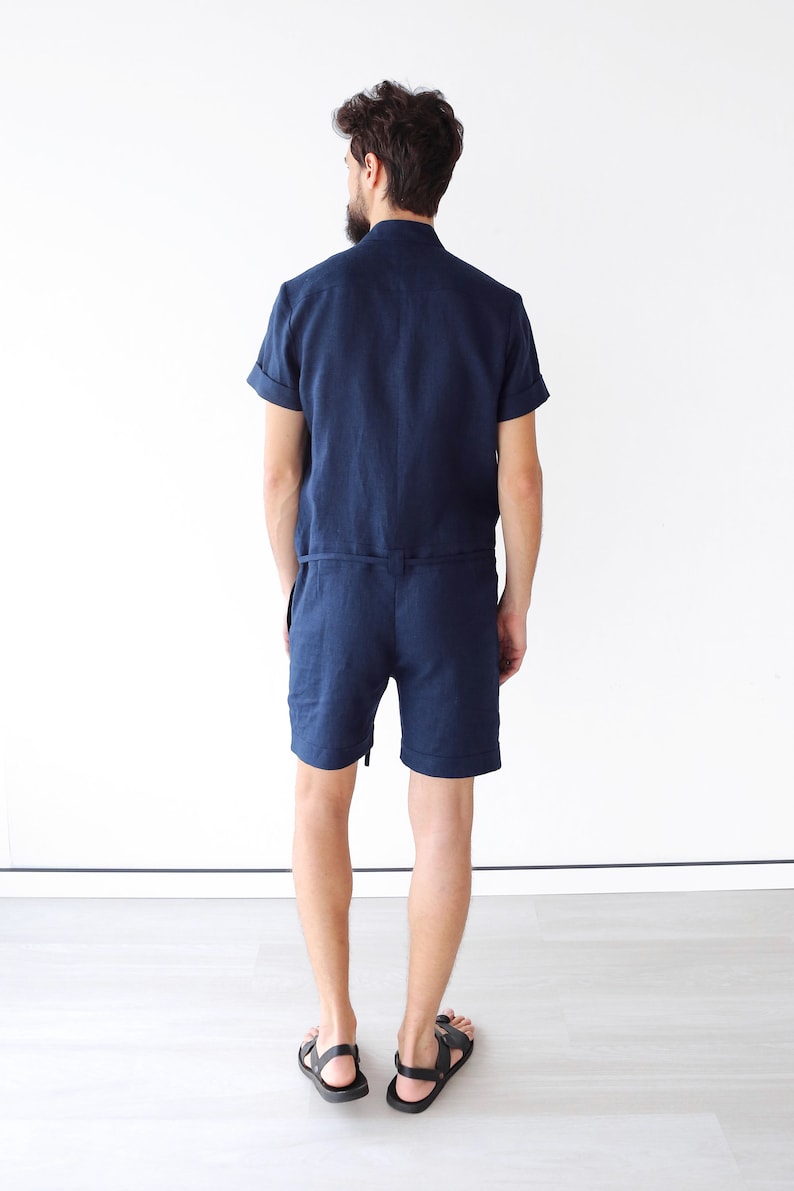 Mens Linen Jumpsuit Mens Overall Mens Romper Jumpsuit for Etsy
