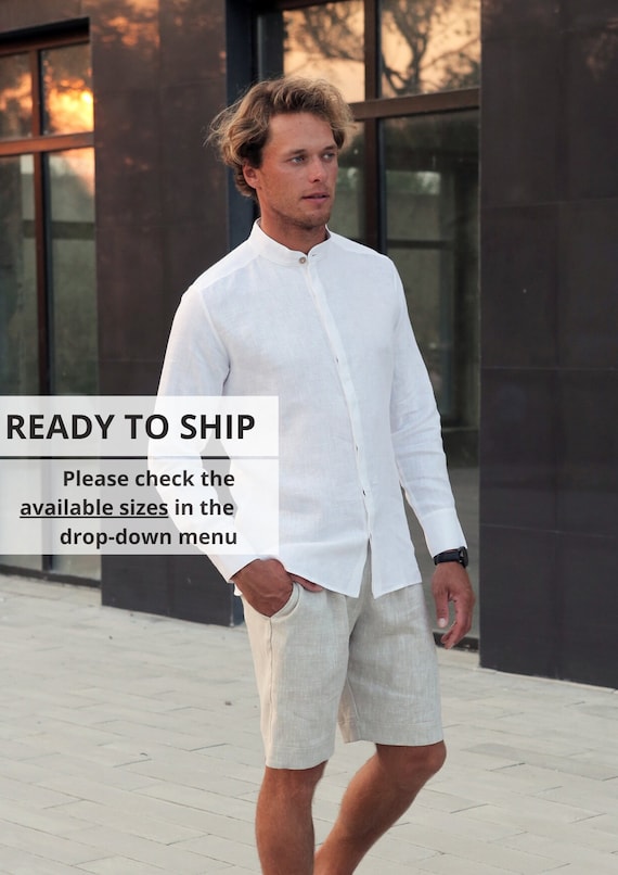 white christmas dresses Monaco Linen Shirt main image 0