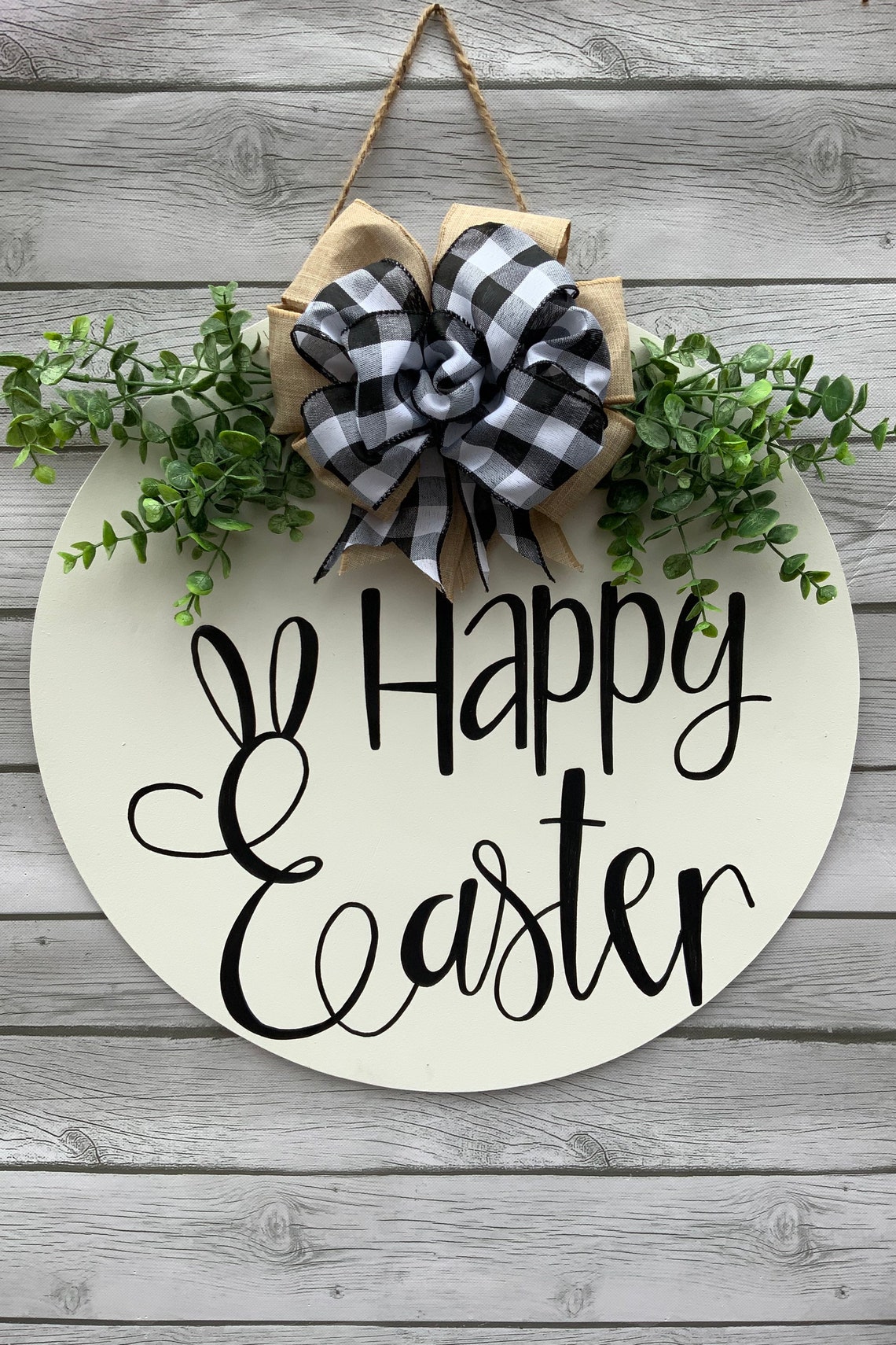 Easter Door Hanger Happy Easter Sign Easter Bunny Door Hanger Spring
