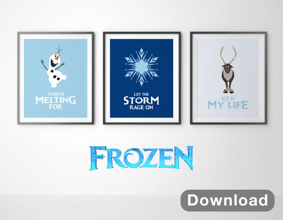 Frozen Instant Downloads Frozen Gift Frozen 2 Frozen Prints Disney Gifts Movie Quotes Frozen Nursery Decoration Olaf Sven