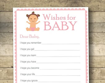 Wünsche für Baby Karten, Baby Shower druckbares Spiel - Digitale Datei - Instant Download