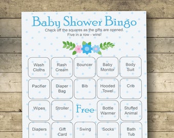 Polka Baby Shower Bingo Cards - Baby Shower Bingo Game - 40 Unique Game Cards -Printable Blank Bingo Cards AND PreFilled Bingo Cards-Digital