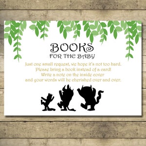 Waar de wilde dingen zijn Boeken voor de baby - Breng een boek mee - Babyshowerspellen - Genderneutraal babyshowerfeest, digitale download