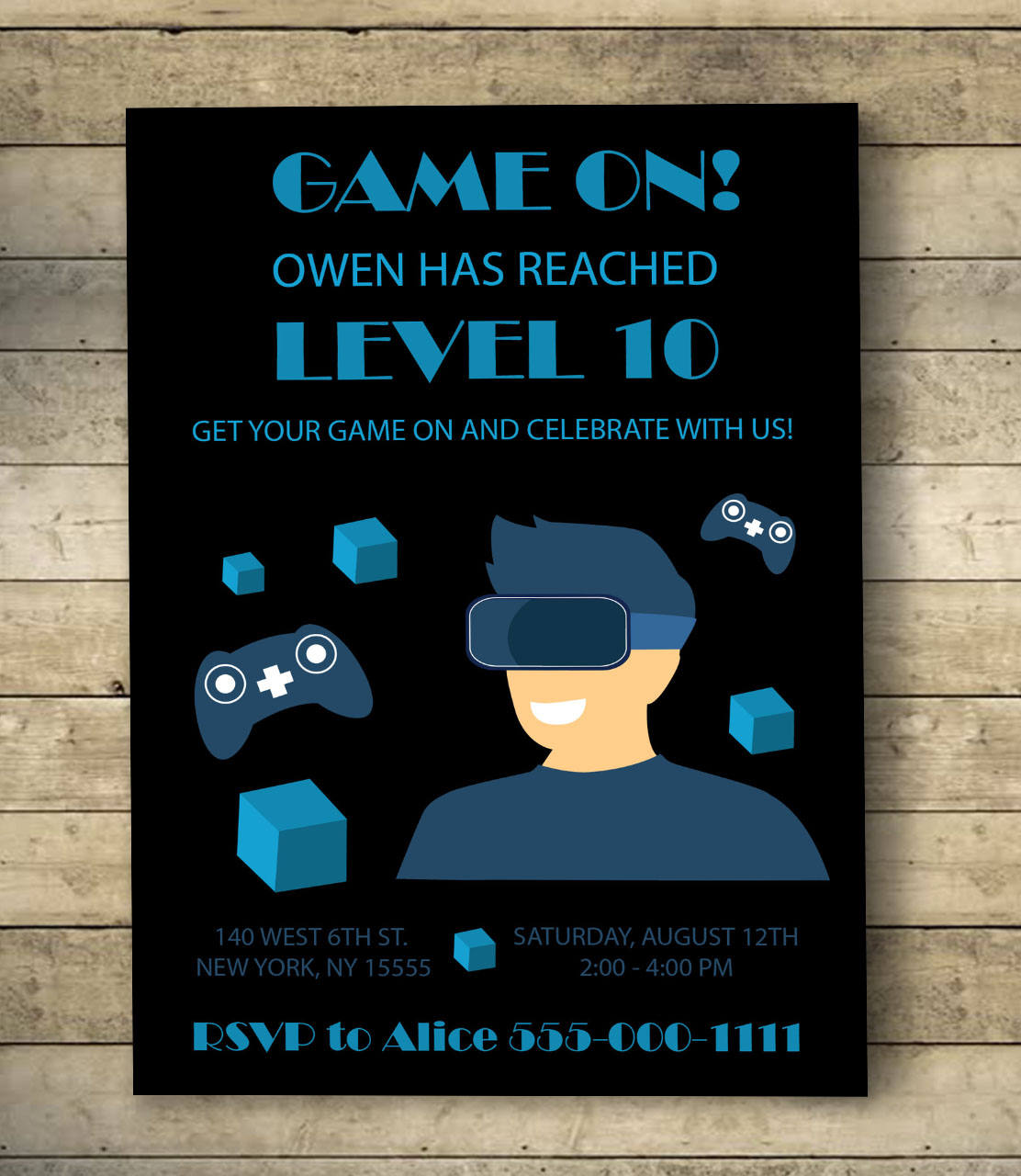 Video Game Birthday Invitation Video Game Birthday Party Etsy