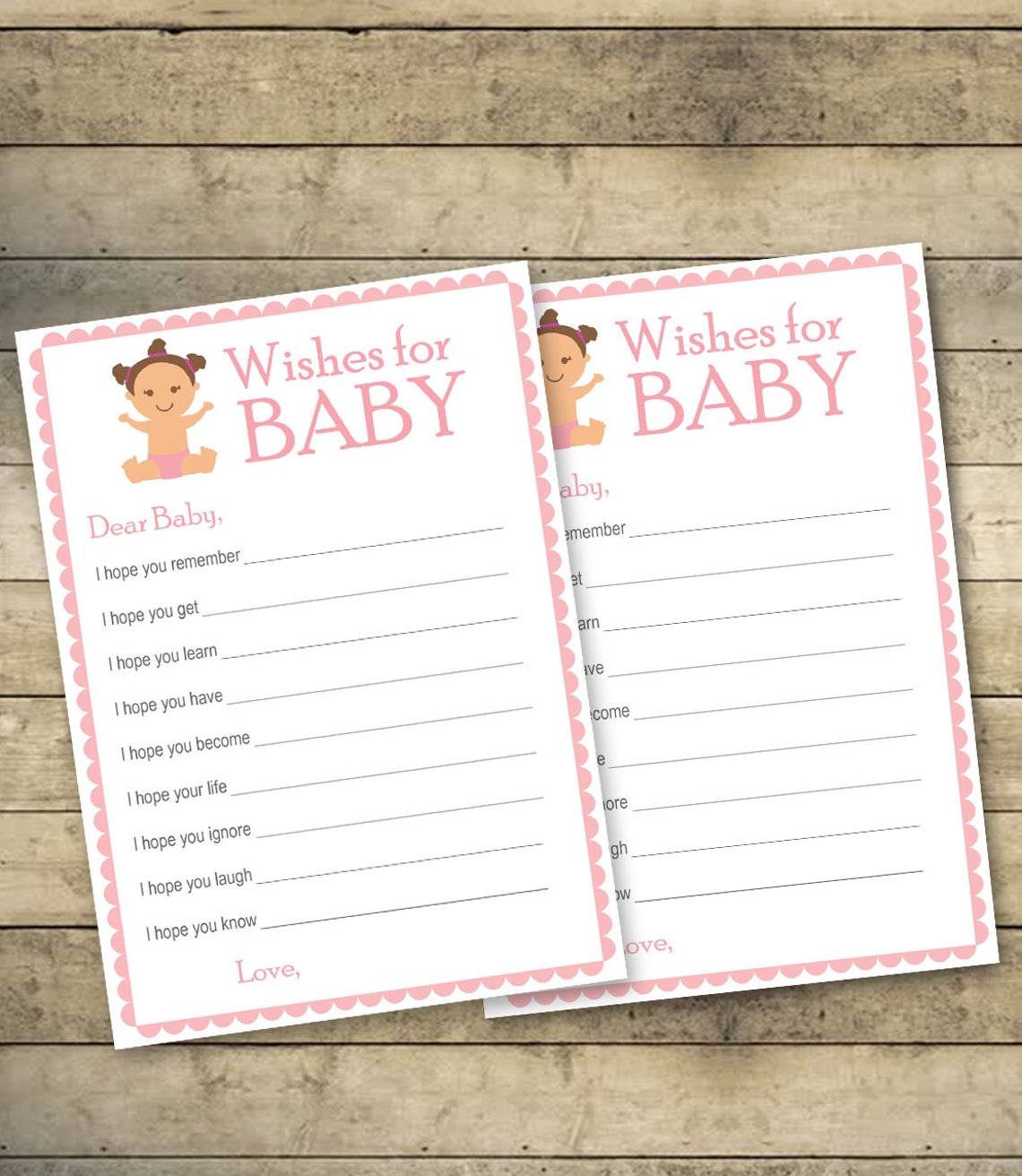 Wishes for Baby Cards, Baby Shower Printable Game Digital File Instant ...