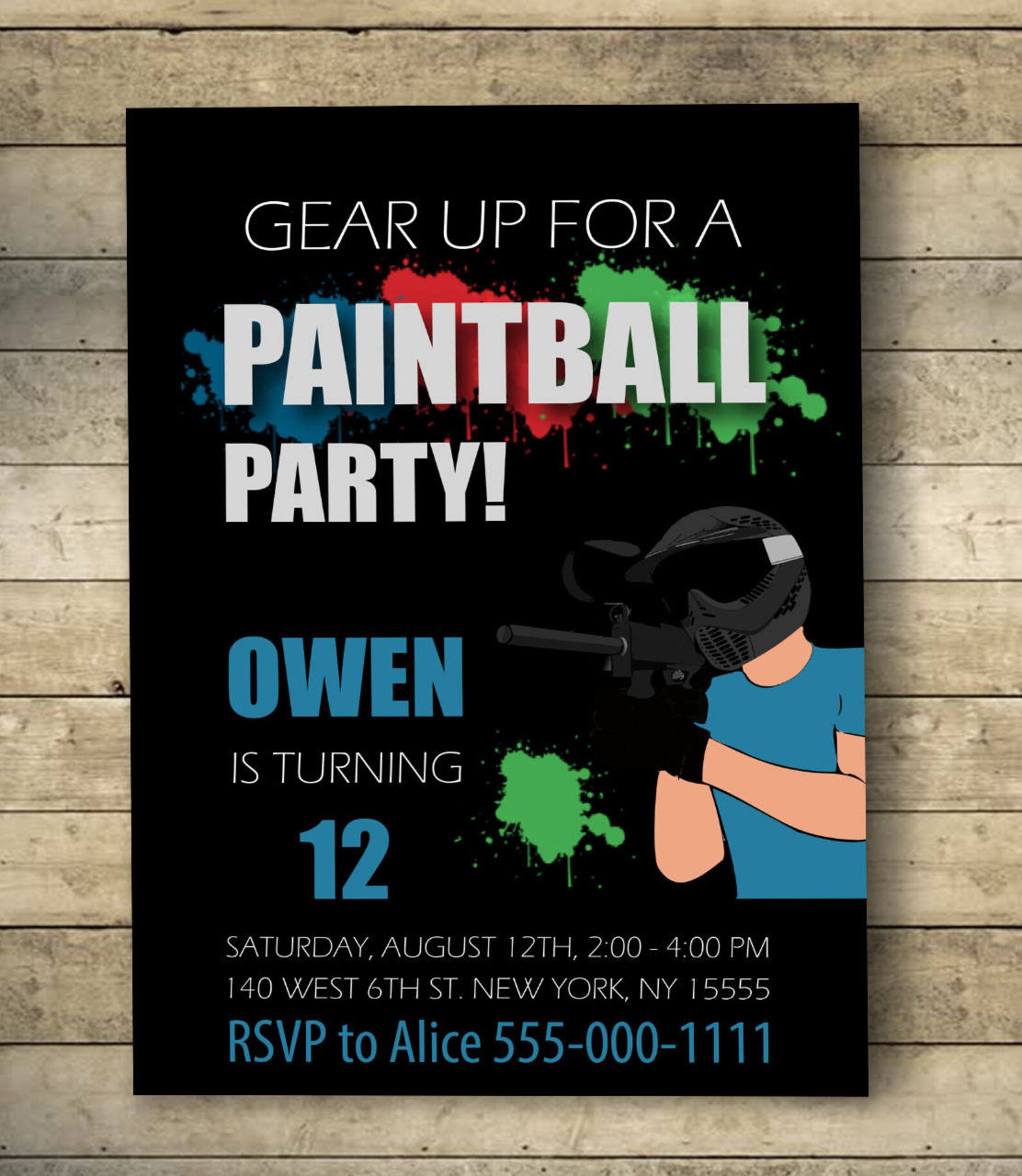 Paintball Invitation Paintball Birthday Paintball Party Etsy Australia