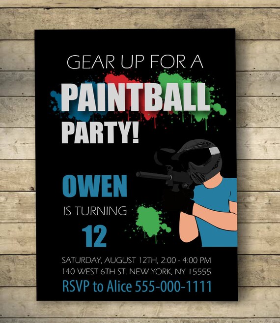 Paintball Invitation Paintball Birthday Paintball Party Etsy Paintball Invitation Paintball Birthday Paintball Party Etsy