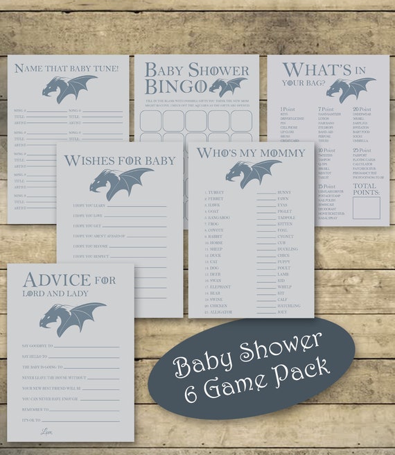 Game Of Thrones Baby Shower Games Baby Shower Games Etsy