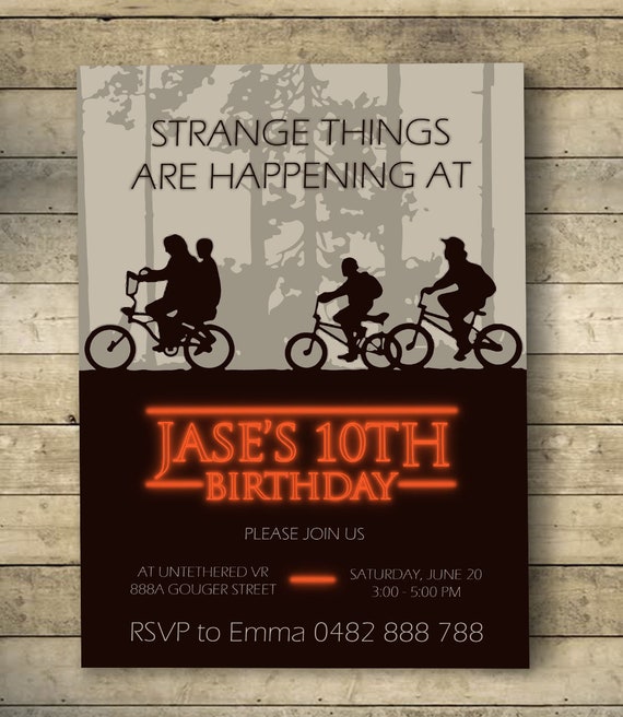 Stranger Things Birthday invitation Stranger Things Birthday Etsy
