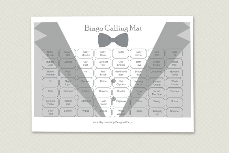Bow Tie Baby Shower Bingo Cards Baby Shower Bingo Game 40 Etsy