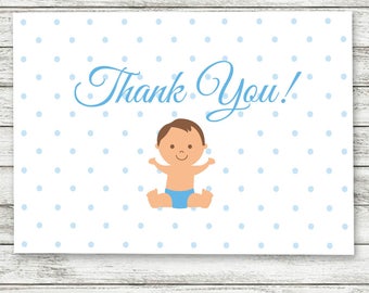 Baby Boy Thank You Cards, Baby Shower Thank You Cards, Boy Baby Shower, Printable Thank Yous, Boy, Thank You Cards, Instant Download