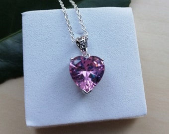 Mother's Day Bijoux 2 pcs 1 Lot Sweet Pink Topaz Gems Silver Collier Pendentifs Mother's Day Bijoux 2 pcs 1 Lot Sweet Pink Topaz Gems Silver Collier Pendentifs