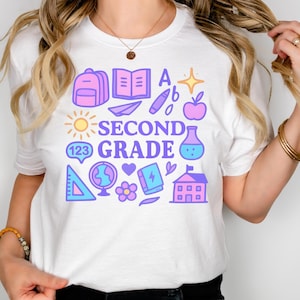 Back to School T-Shirt Cute Teacher Shirt Elementary Student Tee First Day of School Outfit Grade Level Shirt