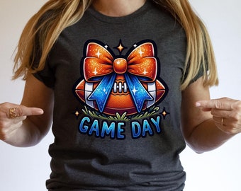 T-shirt de football Gators T-shirt orange et bleu avec nœuds Game Day