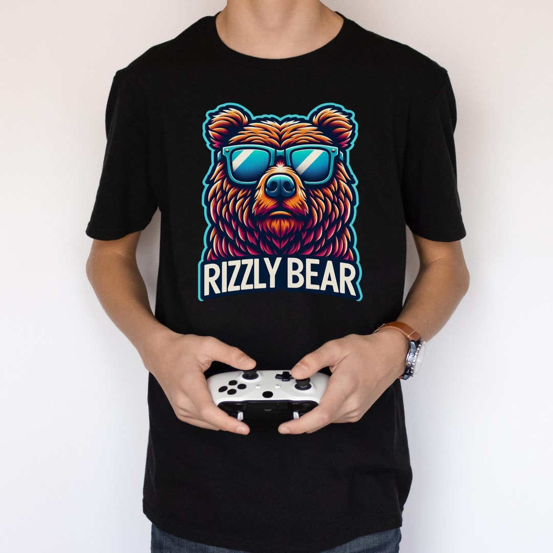 Rizzly Bear T-shirt Cool Bear With Sunglasses Fun & Trendy Graphic Tee ...