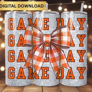 Game Day Tumbler Wrap PNG Orange and White Tumbler Wrap Tennessee Tumbler Wrap Digital Download