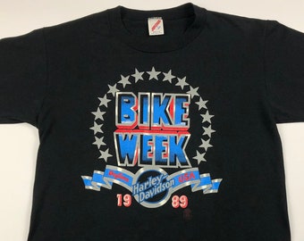 Vintage 1989 Harley Daytona Bike Week Double Sided Tee