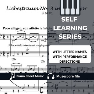 Liebestraum No. 3 in A flat Major | Advanced Piano Sheet Music | Self Learning Series with note names & meanings