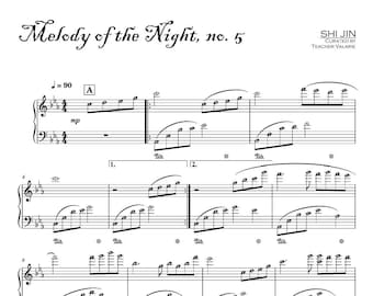 Melody of the Night no. 5 Piano Sheet Music: Shi Jin (PDF)