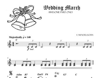 Wedding March - Mendelssohn | Easy Piano Self-learning Series with note names