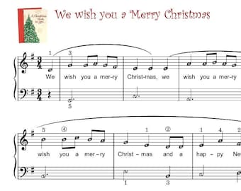 We Wish You A Merry Christmas Easy Piano Self Learning Series with note names