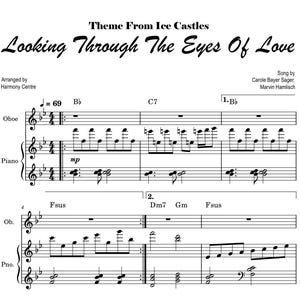 以下が含まれることがあります： 映画「アイスキャッスル」のテーマ曲「Looking Through The Eyes Of Love」の楽譜。オーボエとピアノ用に編曲されており、「Song by Carole Bayer Sager, Marvin Hamlisch」の歌詞が含まれています。