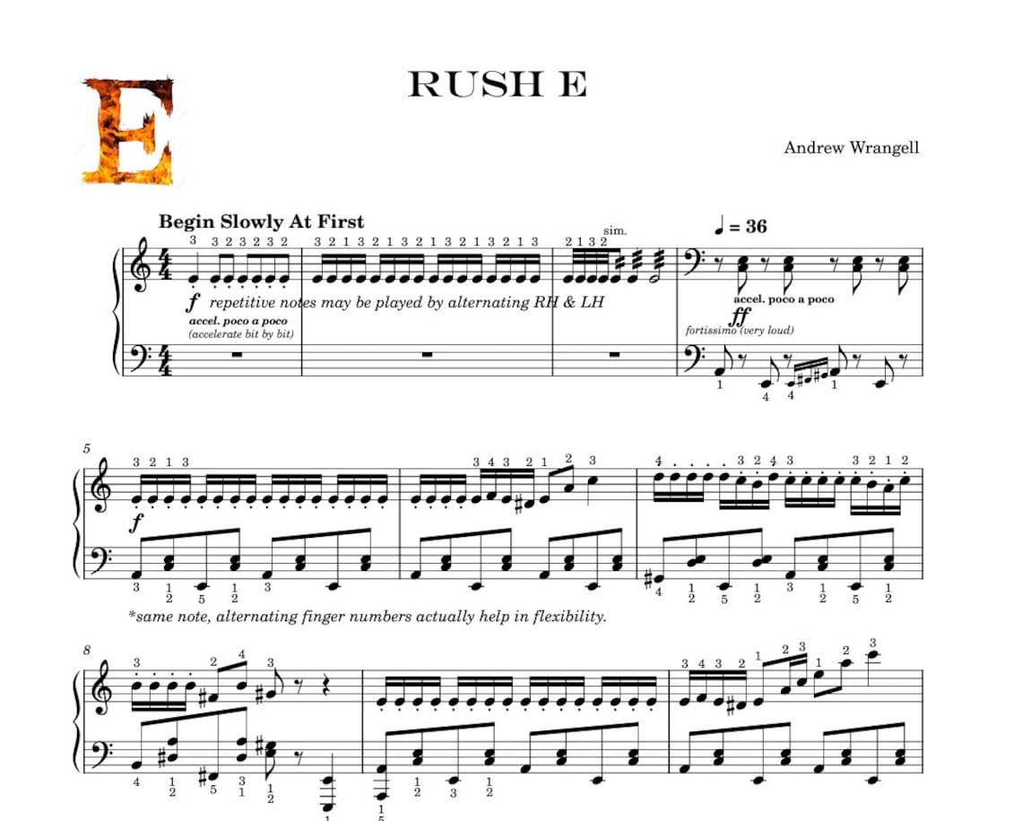 rush-e-intermediate-piano-sheet-music-with-note-names-and-etsy