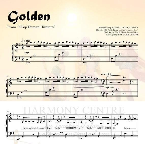 Golden - Piano Grade 5 Intermediate Sheet Music Score ABC PDF MP3