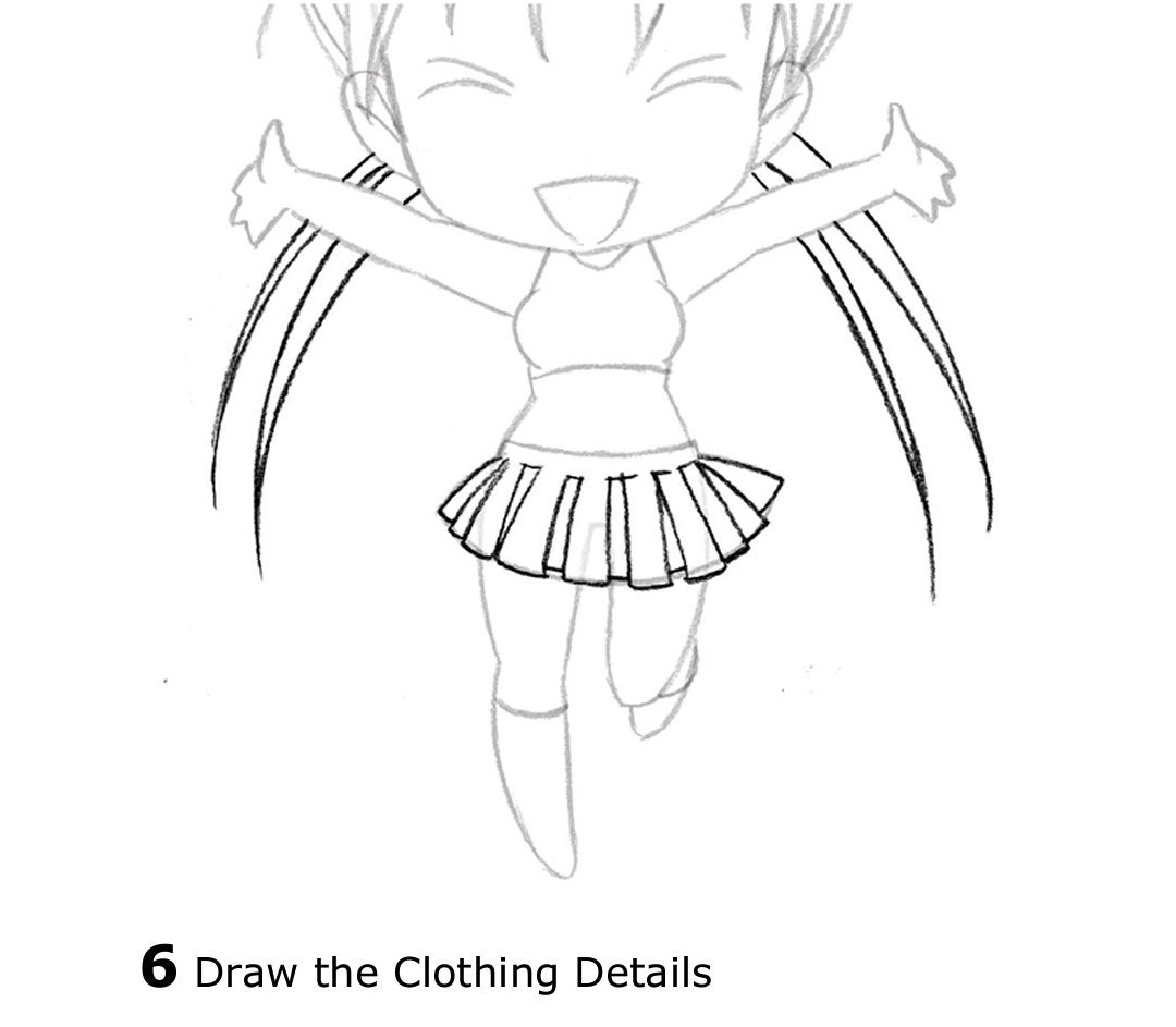 How to Draw an Anime / Chibi Girl in a School Skirt and Buns Easy Step by Step  Drawing Tutorial for Kids - How to Draw Step by Step Drawing Tutorials