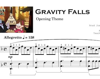 Gravity Falls Opening Theme | Piano Sheets Music Scores with note names IMPRESSIVE