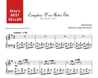 COMPTINE D'un Autre Ete | Piano Sheet Music + Free Sheet with note names for self-learning pianists Grade 4