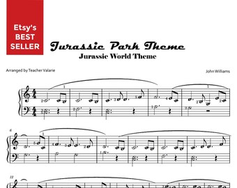 Jurassic Park & Jurassic World Theme Song | Piano Solo Grade 1 Sheet Music Self Learning Series